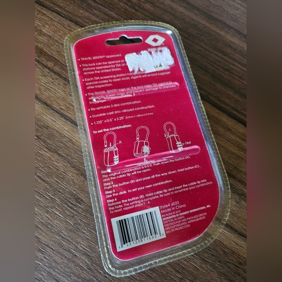 GForce 3 Digit Combination Coded Cable Luggage Lock Anti-theft Suitcase Orange - Picture 3 of 6